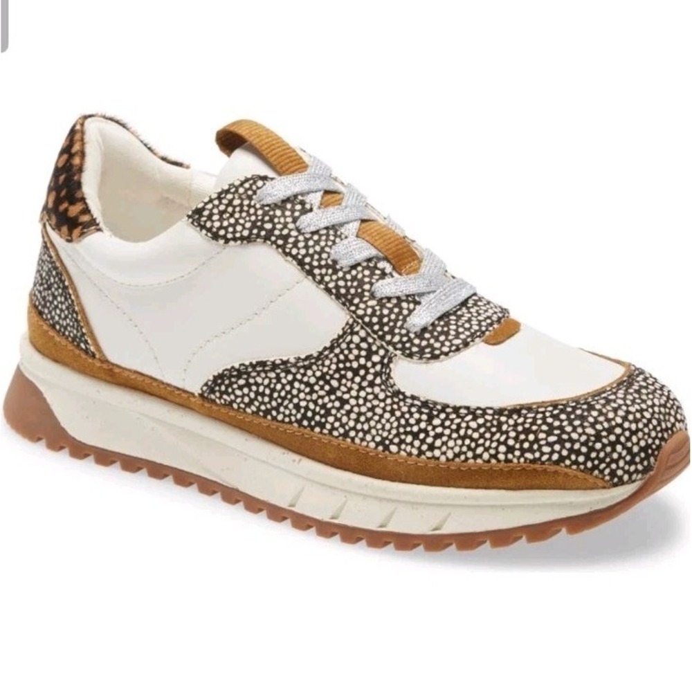 Madewell Kickoff Trainer Sneakers Spotted Animal Print Leather Calf Hair Size 9